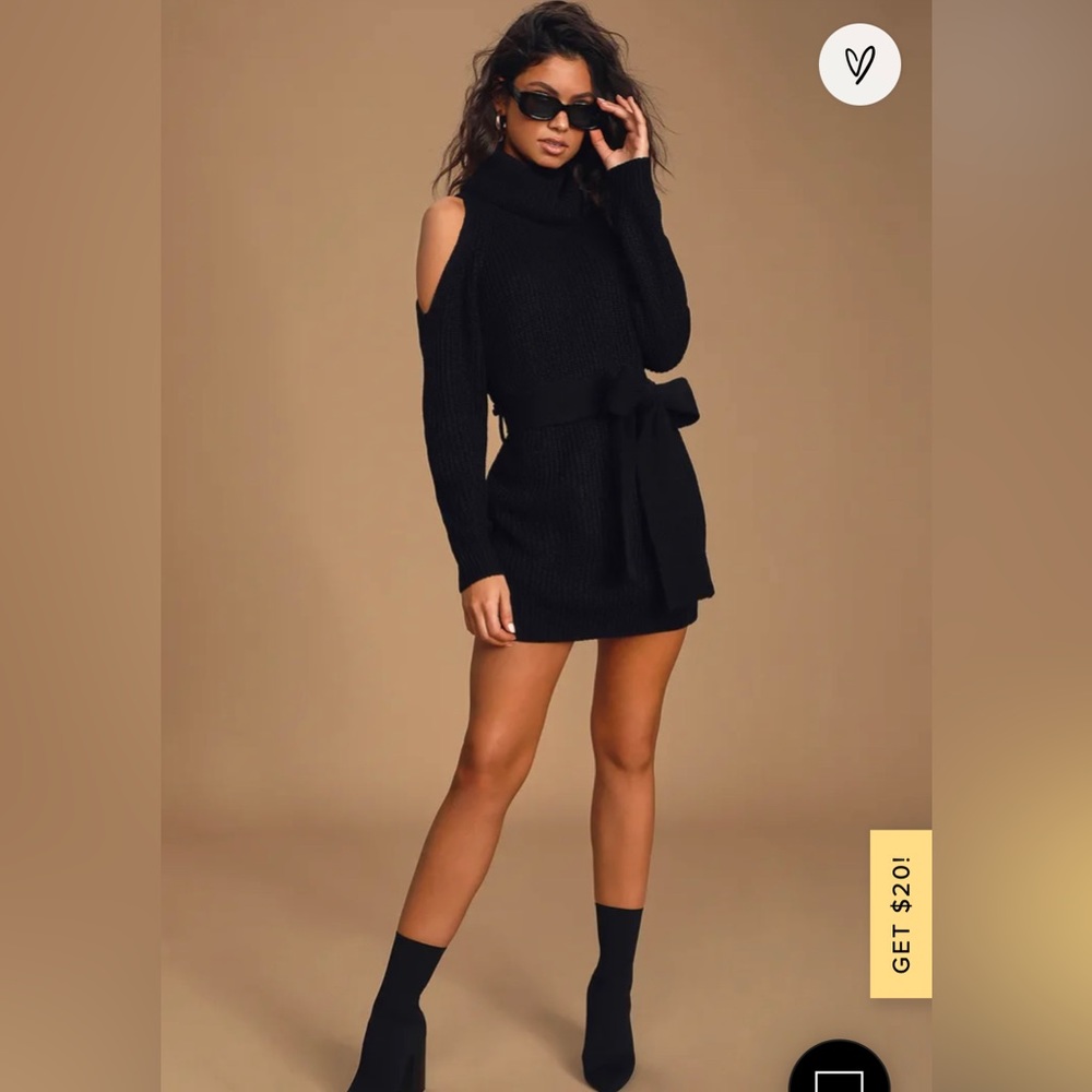 Lulus Cold-Shoulder Sweater Dress